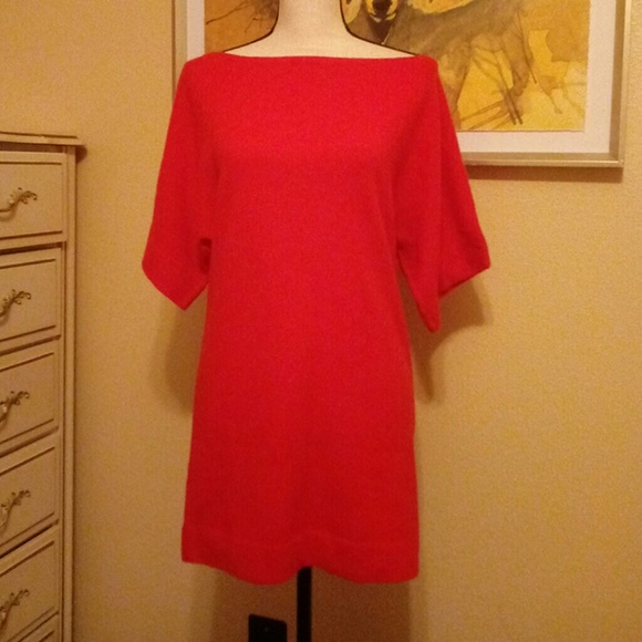 EUC Tory Burch 100% Cashmere Red Sweater/Tunic XS - Picture 1 of 6